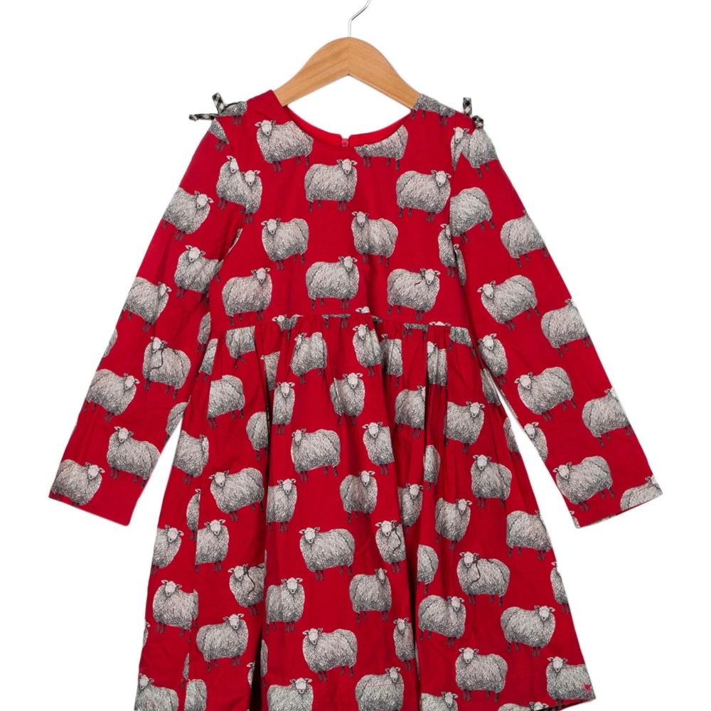 Pink Chicken Red Sheep Print Dress 18-24mo